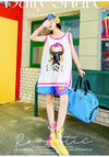 軽い生地が夏にぴったり！ ノースリーブ プリント全2色 Tシャツ カットソー＜S-11359＞
