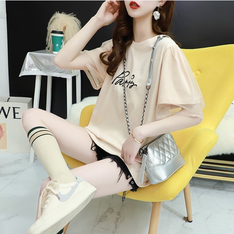 ゆったり感アップ 切り替え 着心地抜群 プリント Tシャツ カットソー＜S-3541＞
