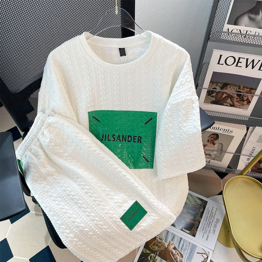 ゆったり感アップ 切り替え 美人度アップ Tシャツ＋ショートパンツ セットアップ＜S-3457＞