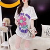 【半額！期間限定！！】新商品 切り替え 一目惚れ 透かし彫り プリント Tシャツ カットソー＜S-8523＞