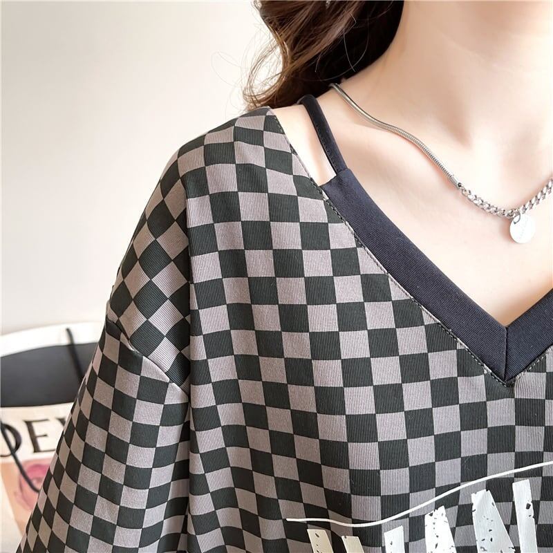 ゆったり感アップ 切り替え オシャレ度満点 プリント Tシャツ カットソー＜S-3387＞