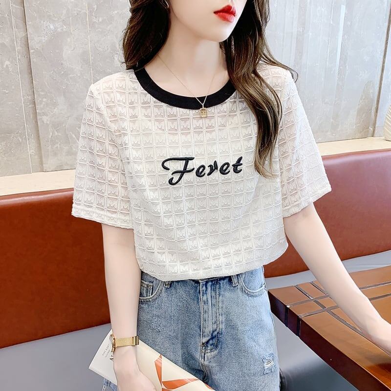 着心地抜群 切り替え カジュアル プリント Tシャツ カットソー＜S-3562＞