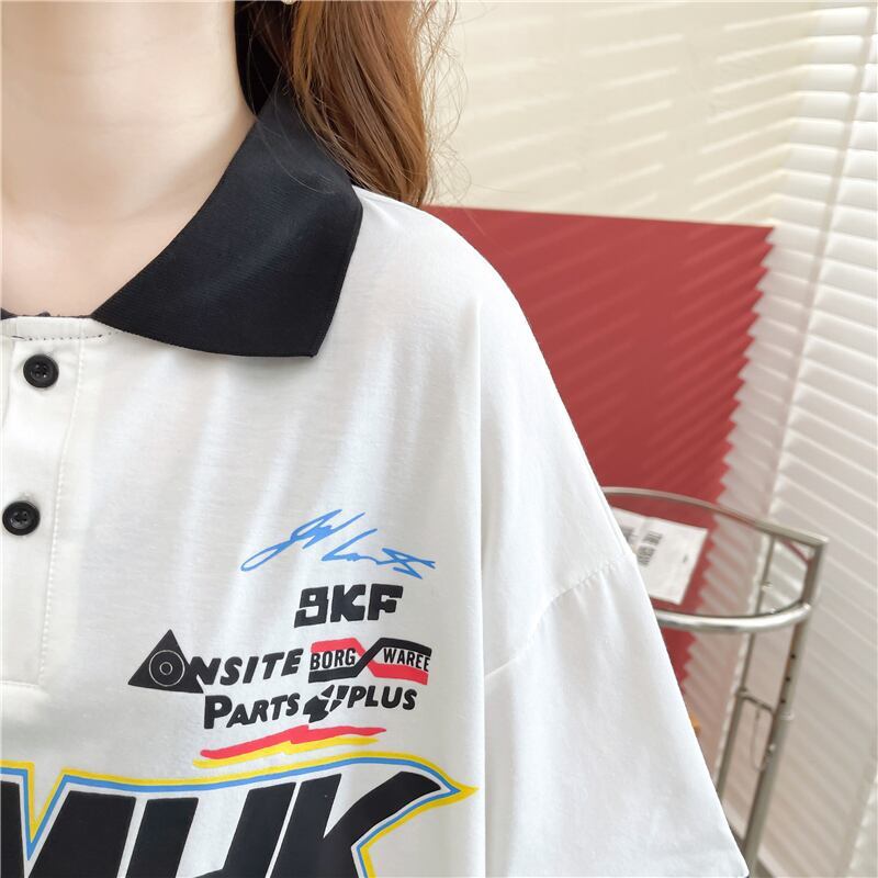 着心地抜群 切り替え 女性力を高める プリント Tシャツ カットソー＜S-3524＞
