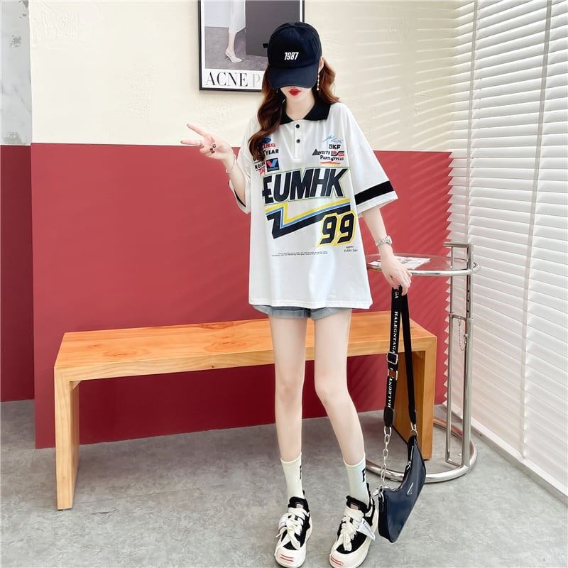 着心地抜群 切り替え 女性力を高める プリント Tシャツ カットソー＜S-3524＞