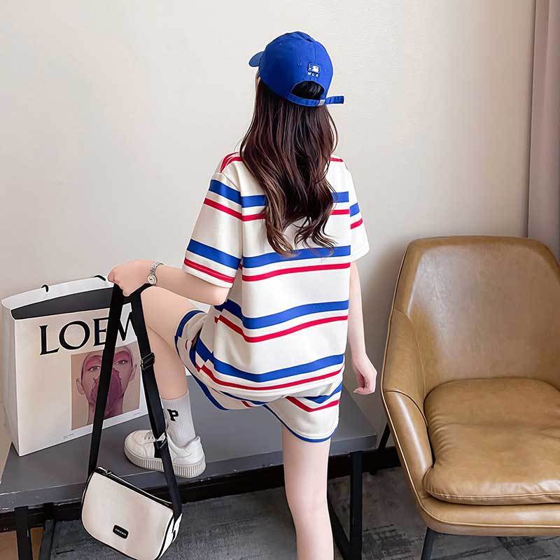 絶対欲しい 真夏も快適 美人度アップ カジュアル 半袖 Tシャツ ショートパンツ セットアップ ＜S-11192＞
