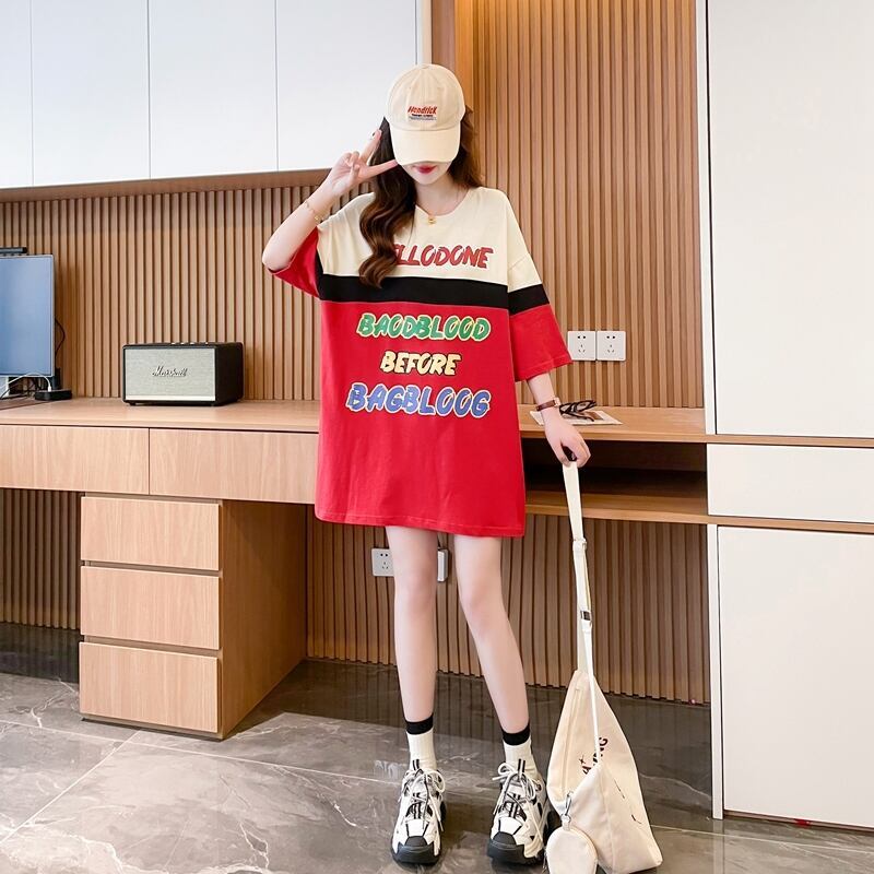 キュート 早い者勝ち 絶対流行 カジュアル 2色選択 Tシャツ<S-11134>