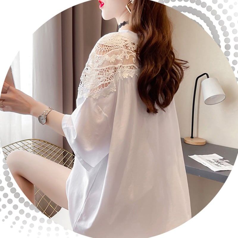 清純甘くて女子力UP ラウンドネック 一目惚れ 3色選択可 Tシャツ カットソー＜S-2950＞