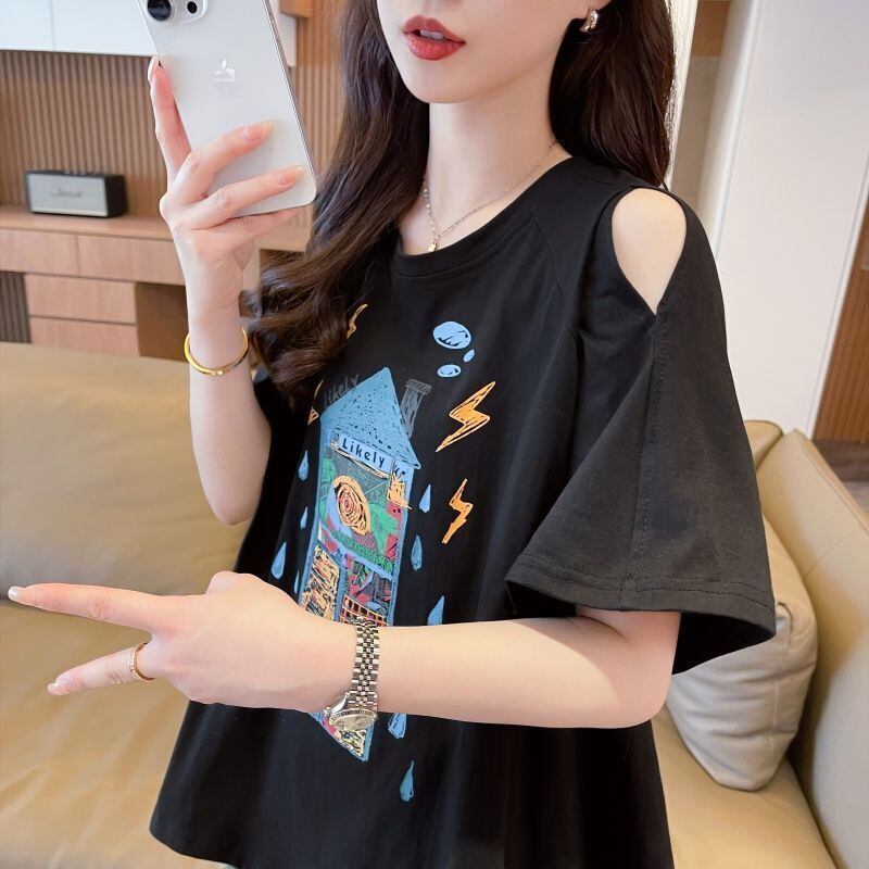 売れ筋 早い者勝ち 絶対流行 カジュアル 2色選択 Tシャツ<S-11444>