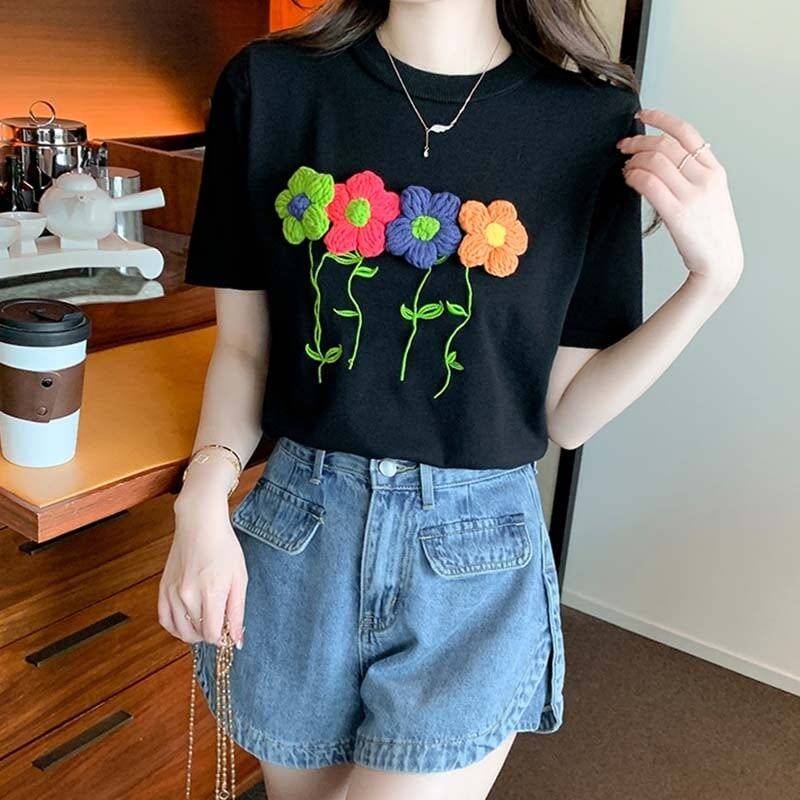 個性的なデザイン プリント 一目惚れ Tシャツ カットソー＜S-3273＞