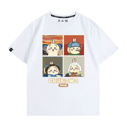 ベストセラーアイテム！ カジュアルプリント全5色 早い者勝ち 半袖Tシャツ 男女兼用<S-9124>