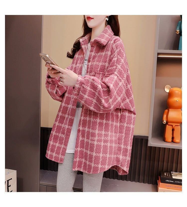 定番シンプル チェック柄 ポケット シャツ トップス 二色＜S-4048＞
