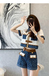おすすめ おすすめ 話題沸騰中 上質 カジュアル 切り替え 半袖Ｔシャツ ショートパンツ セットアップ <S-11169>