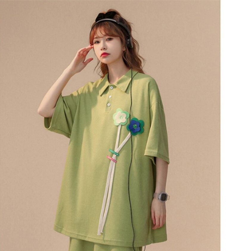 期間限定 ゆったり感アップ ファッション Tシャツ＋ショートパンツ セットアップ＜S-8679＞