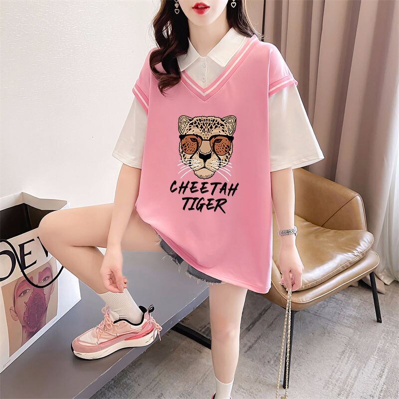 話題沸騰中 レイヤード風 オシャレ度満点 6色選択可 Tシャツ カットソー＜S-8362＞