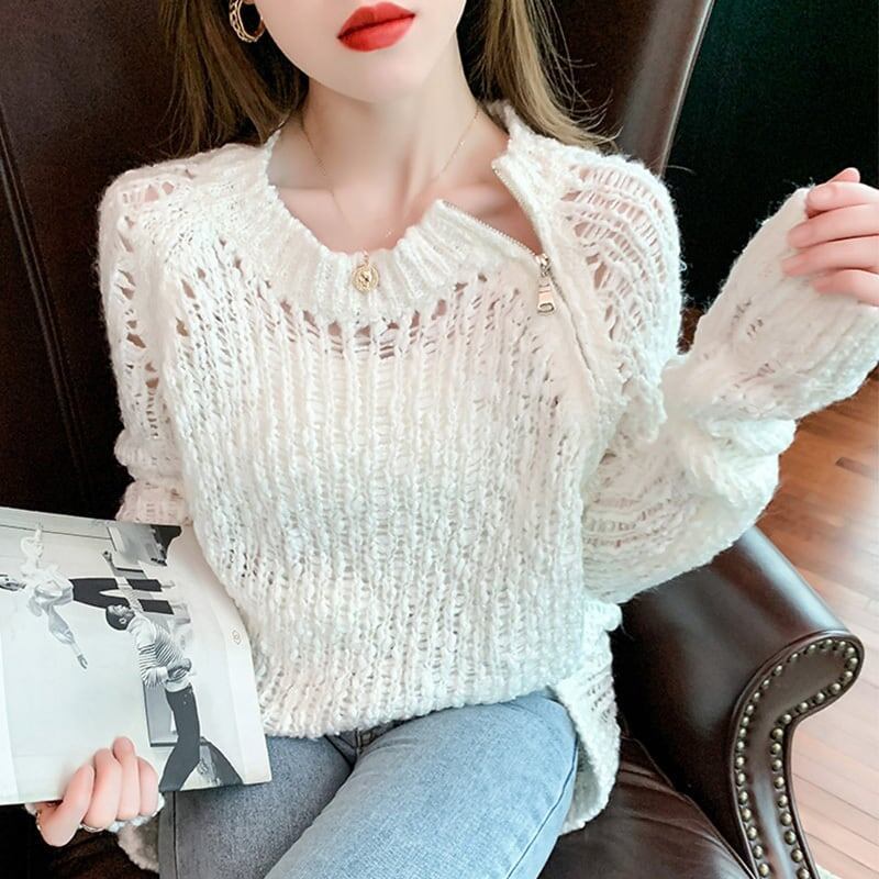 オシャレ度満点 透かし彫り 日焼け対策 切り替え シャツ ブラウス＜S-2946＞