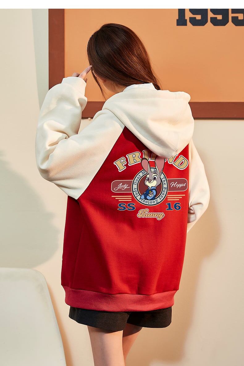 大人可愛いウサギちゃんロゴフルジップパーカー全2色  裏起毛トップス ＜S-4522＞