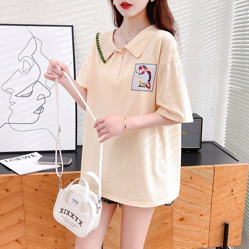 絶対欲しい キュート 定番シンプル 切り替え 全2色 半袖Tシャツ<S-8742>