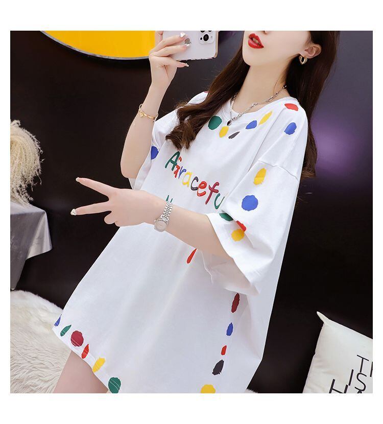 売り切れ必至 プリント ファッション 切り替え 全2色 半袖Tシャツ＜S-8623＞