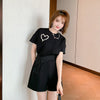 オシャレ度満点 切り替え 一目惚れ Tシャツ＋ショートパンツ セットアップ＜S-3573＞