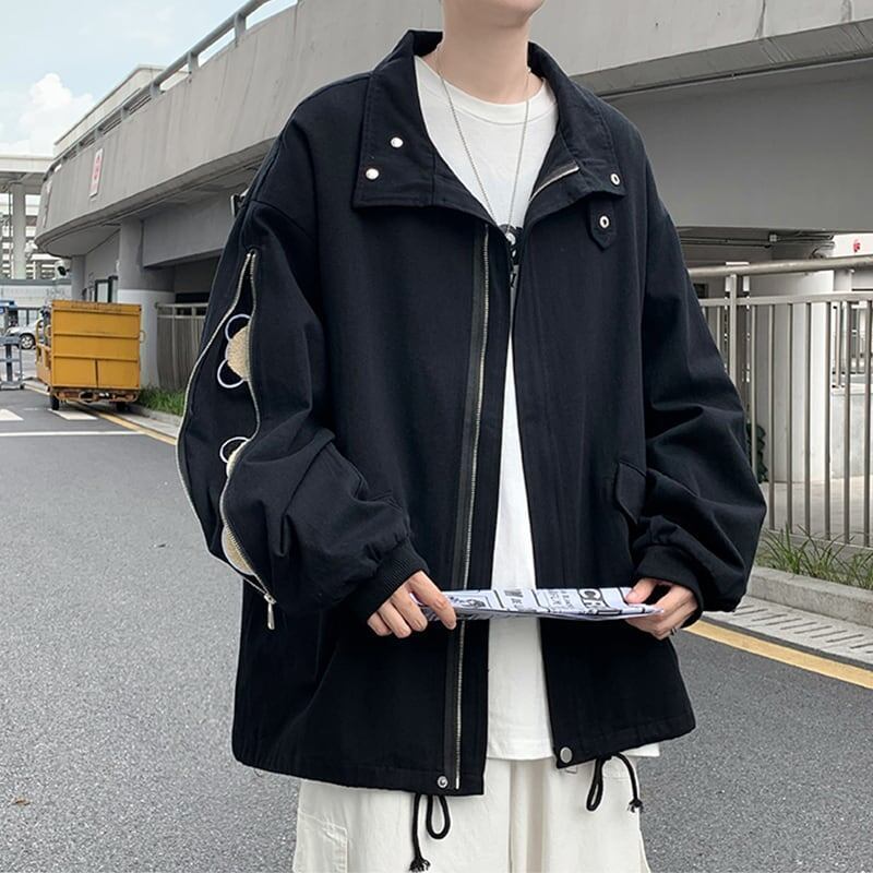 デザイン感 長袖 パンダプリント ジッパー ジャケット アウター＜S-2172＞
