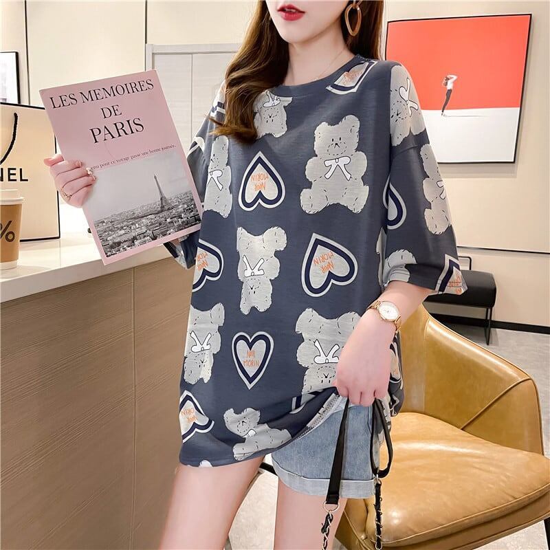 好感度満載 プリント 美感いっぱい Tシャツ カットソー＜S-3343＞