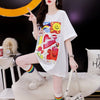 スタイリッシュ 切り替え 一目惚れ プリント Tシャツ カットソー＜S-3531＞
