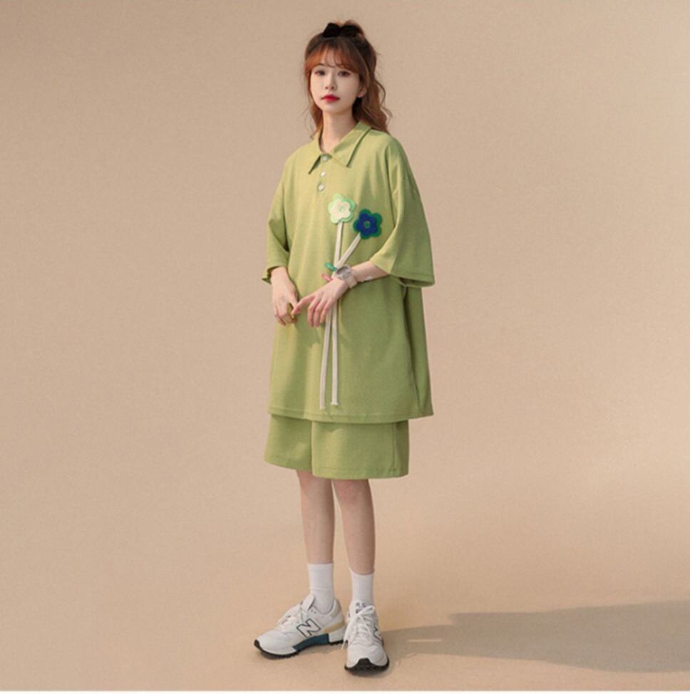 期間限定 ゆったり感アップ ファッション Tシャツ＋ショートパンツ セットアップ＜S-8679＞