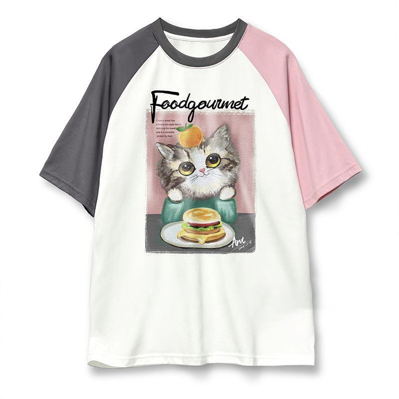 話題沸騰中 プリント切り替え 新作 全2色 半袖Tシャツ カットソー ＜S-8682＞