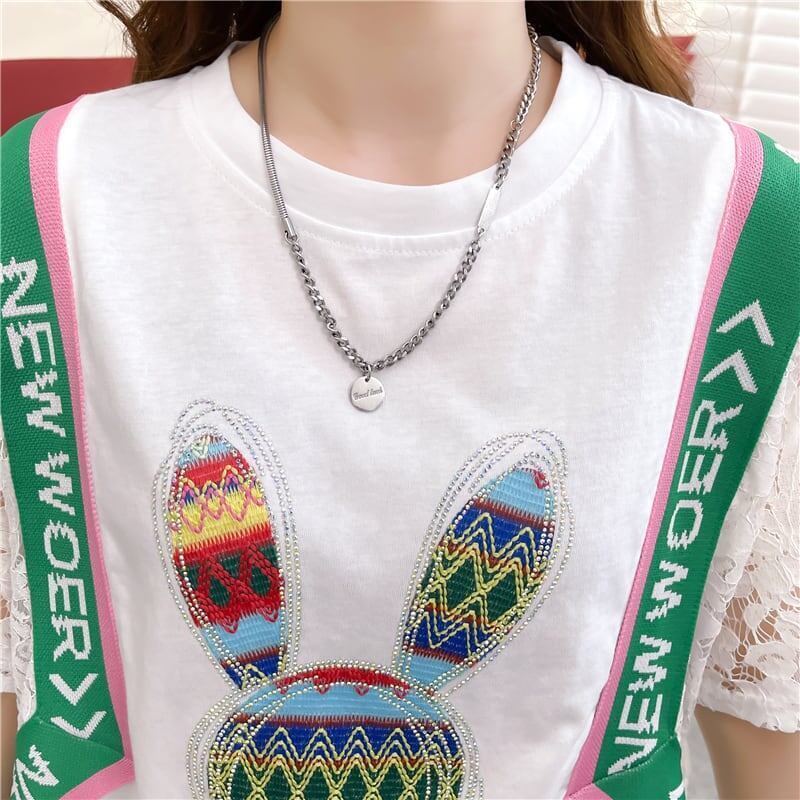 着心地抜群 プリント 女性力を高める Tシャツ カットソー＜S-3264＞