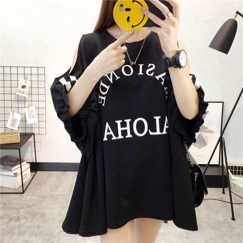 絶対欲しい ゆったり デザイン性抜群 ダブルプリント 2色半袖Tシャツ＜S-9087＞