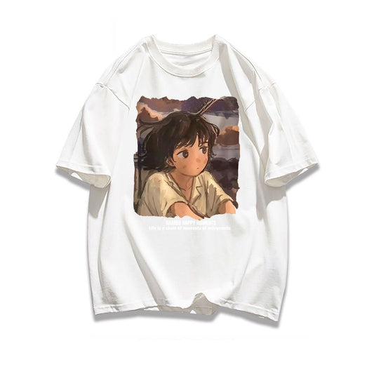 都市ファッショ デザイン オシャレ カジュアル プリント全5色 半袖Tシャツ<S-9258>