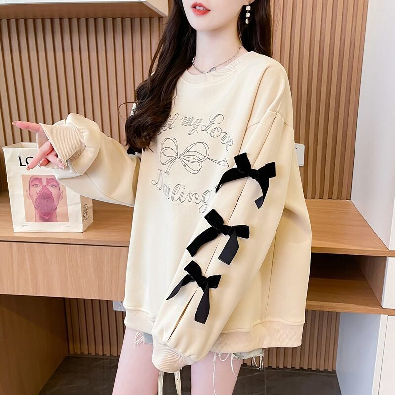 目を奪われる キュート 美人度アップ リボン 全2色 パーカー＜S-9631＞