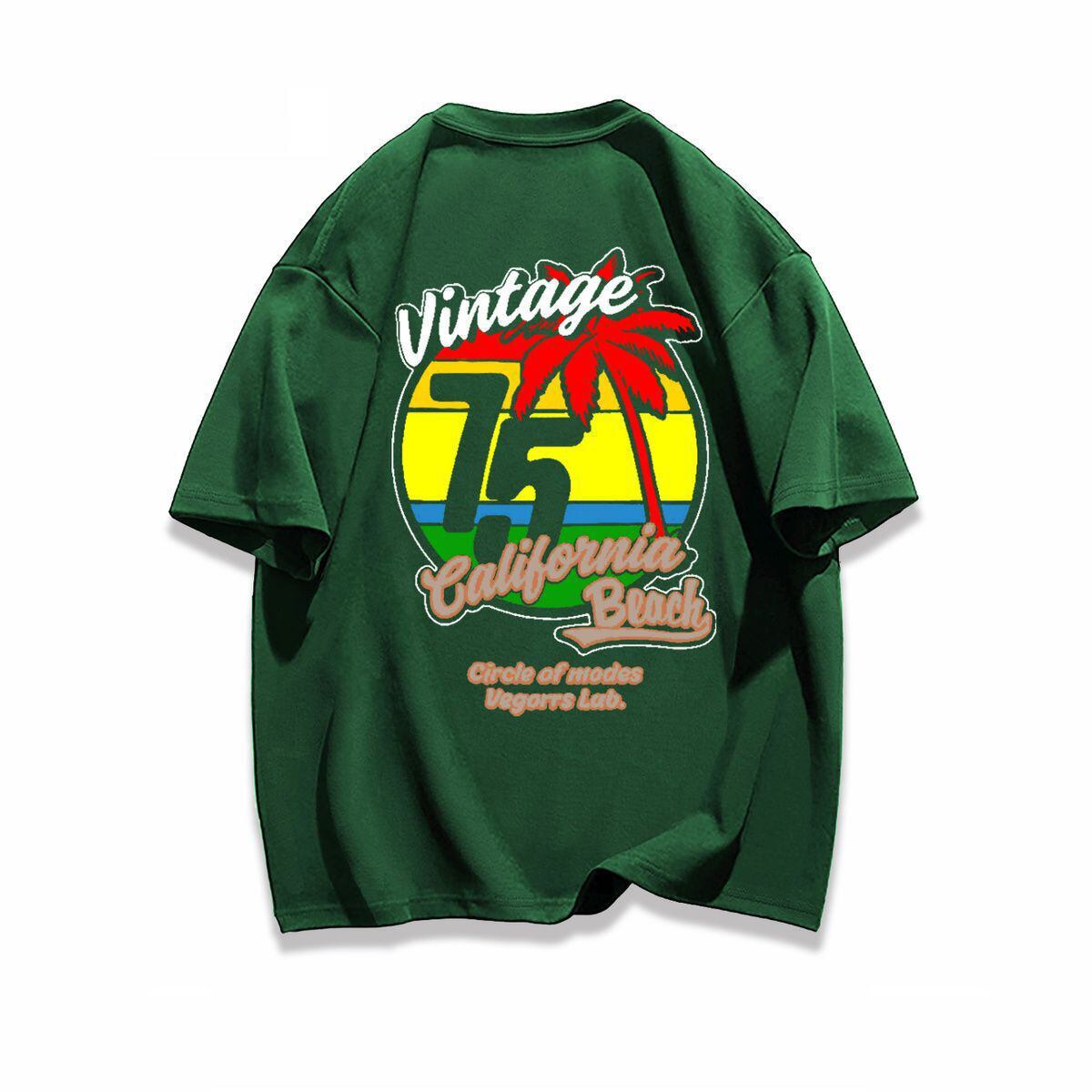 早い者勝ち カジュアル ファッション感満々 ダブルプリント 全5色 半袖Tシャツ<S-9271>