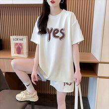 主役級 カジュアル シンプル 半袖Ｔシャツⅹパンツセット全2色<S-11662>
