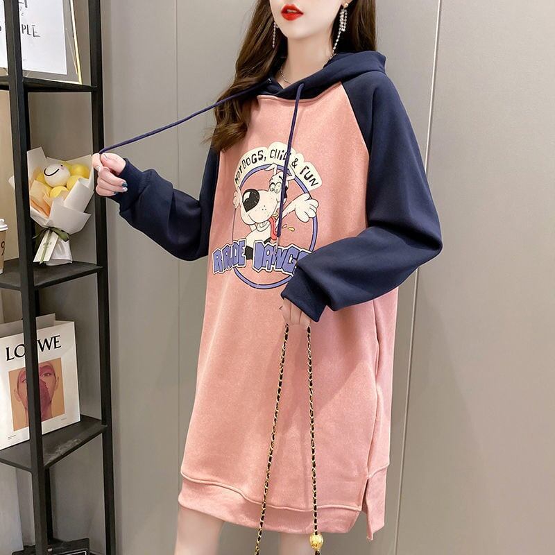 大人気厚手フード付きロングパーカー全3色＜S-4474＞