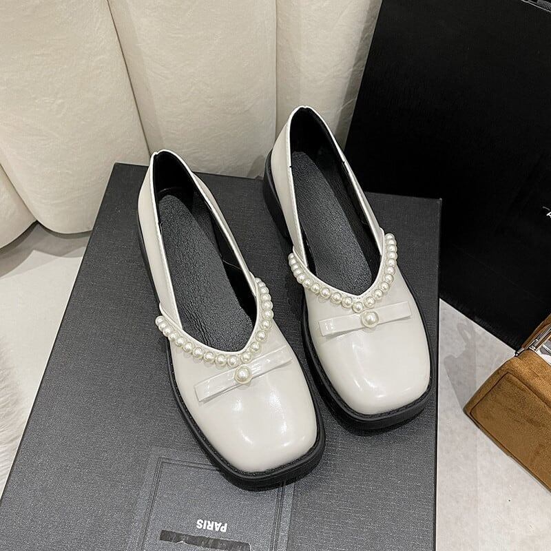 美人度アップ スクエアトゥ 合わせやすい シューズ＜S-3080＞