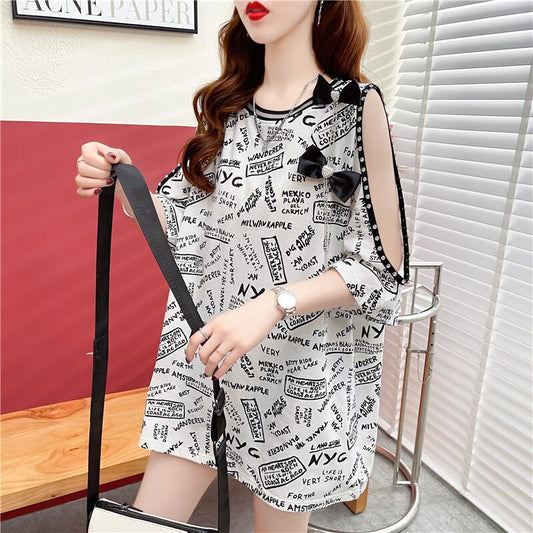 新商品 プリント ファッション 半袖Tシャツ カットソー＜S-8318＞