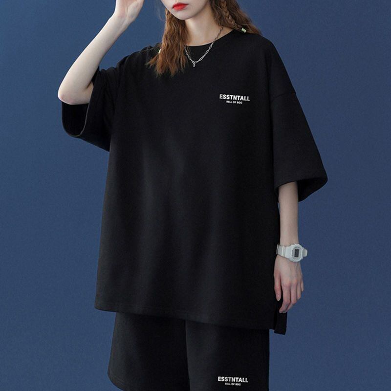 【半額セール】早い者勝ち  男女兼用 半袖Ｔシャツⅹパンツセット全4色<S-6549>