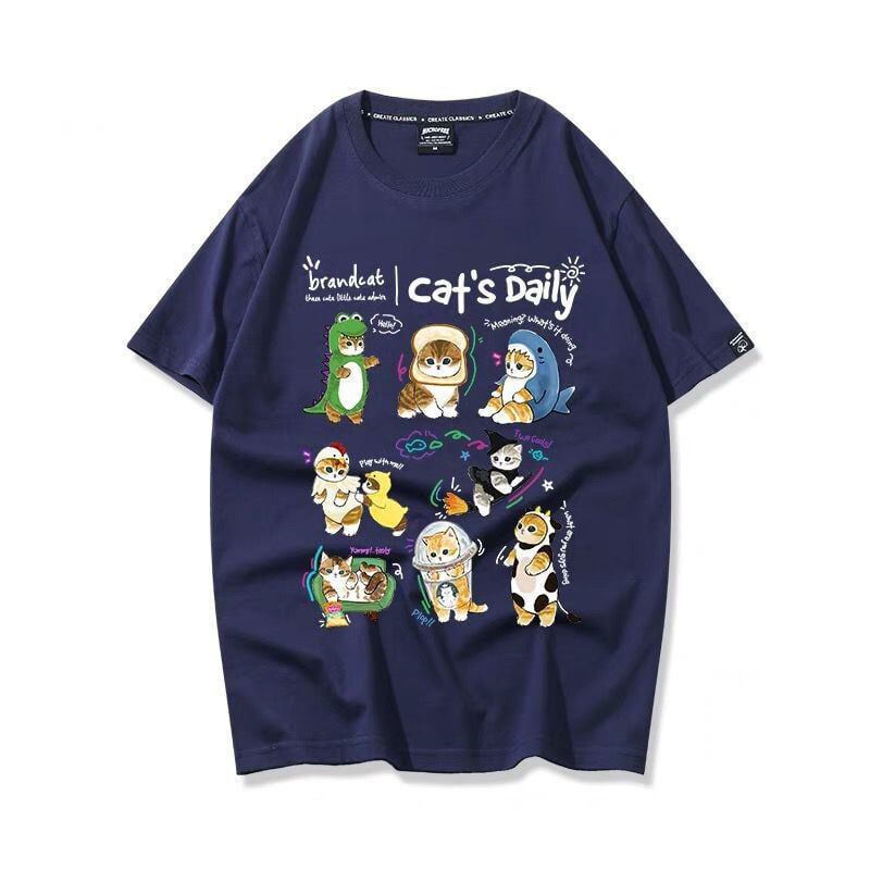 超人気 軽くて涼しくて可愛い！デザイン性抜群 カジュアル プリント全6色 半袖Tシャツ<S-9319>
