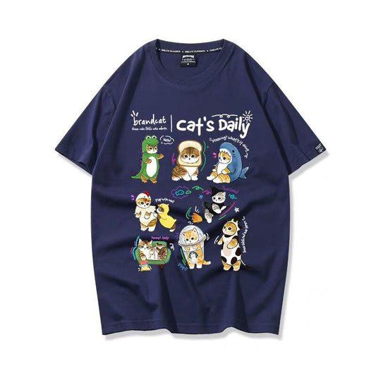 超人気 軽くて涼しくて可愛い！デザイン性抜群 カジュアル プリント全6色 半袖Tシャツ<S-9319>