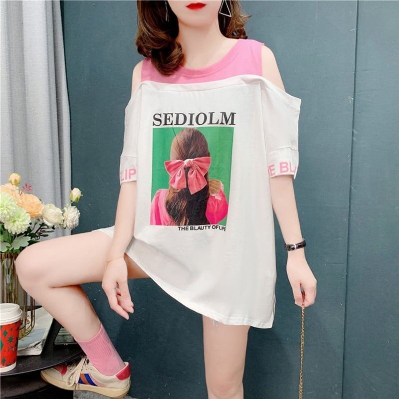 今季大好評 3色選択可 美感いっぱい ベアトップ Tシャツ カットソー＜S-3203＞