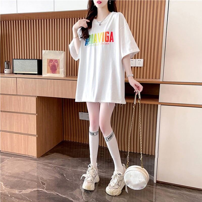 スタイリッシュ ラウンドネック 一目惚れ アルファベット Tシャツ カットソー＜S-2888＞
