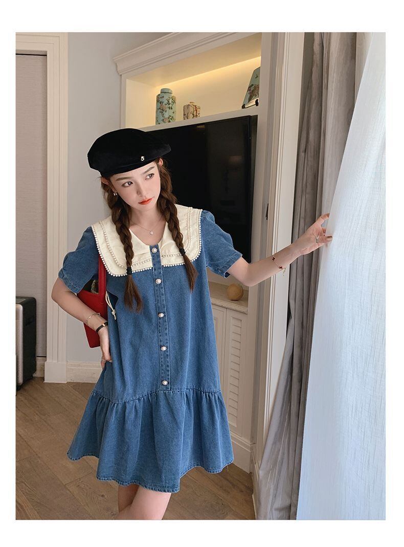 新商品 スウィート 大人可愛い デニム ワンピース<S-8375>