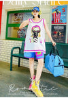 軽い生地が夏にぴったり！ ノースリーブ プリント全2色 Tシャツ カットソー＜S-11359＞