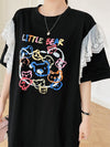 おすすめ レース ファッション 切り替え プリント Tシャツ カットソー ワンピース＜S-8535＞