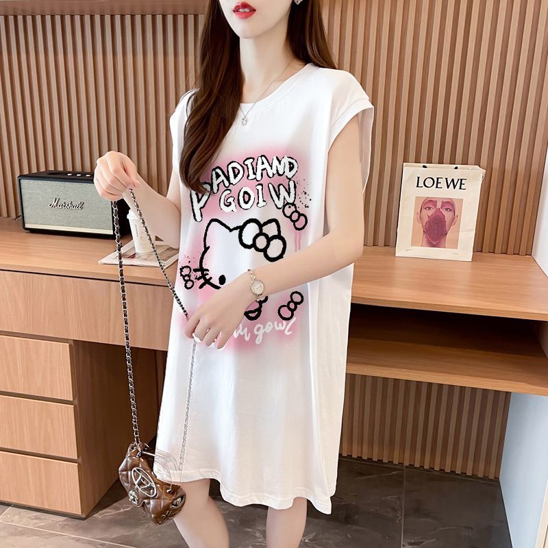 大人可愛い プリント ゆったり レディース ワンピース S-13270