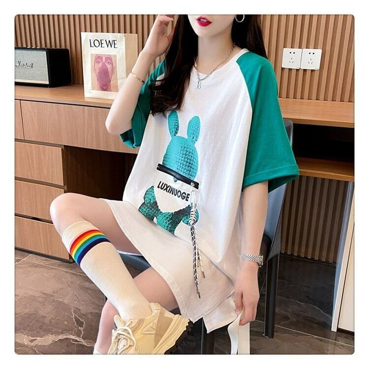 コットンパーソナライズジッパー大ポケットスリット半袖Tシャツ<S-2884>