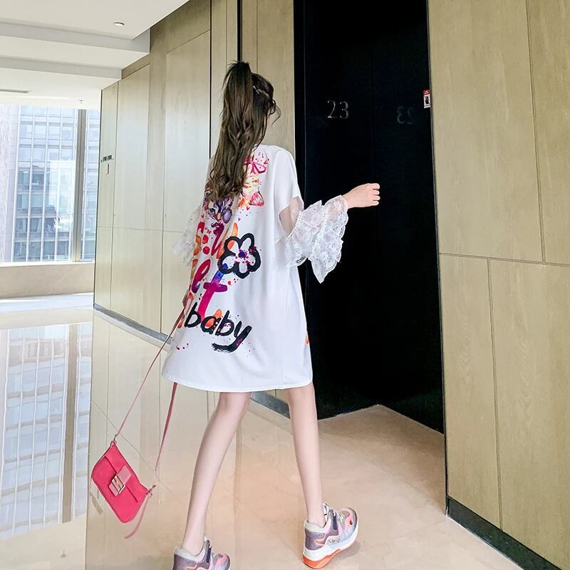 好感度UP デザイン スウィート 一目惚れ 切り替え Tシャツ ＜S-8004＞