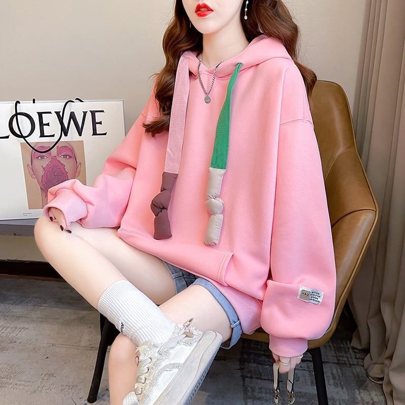 【裏起毛】大人可愛い  ファッション パーカー<S-5064>