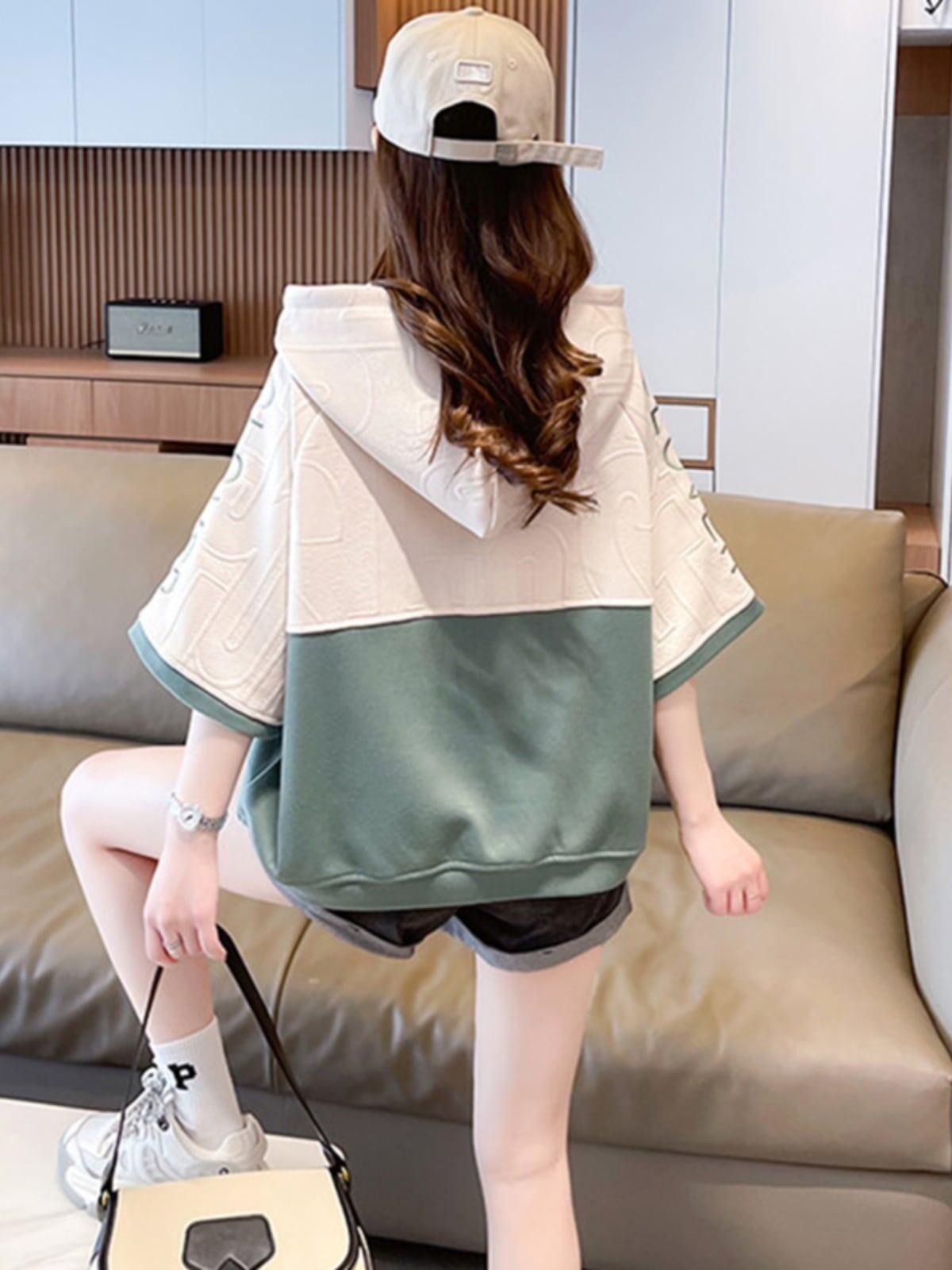 高級感 帽子付き 半袖 Tシャツ スウェット ＜S-8640＞